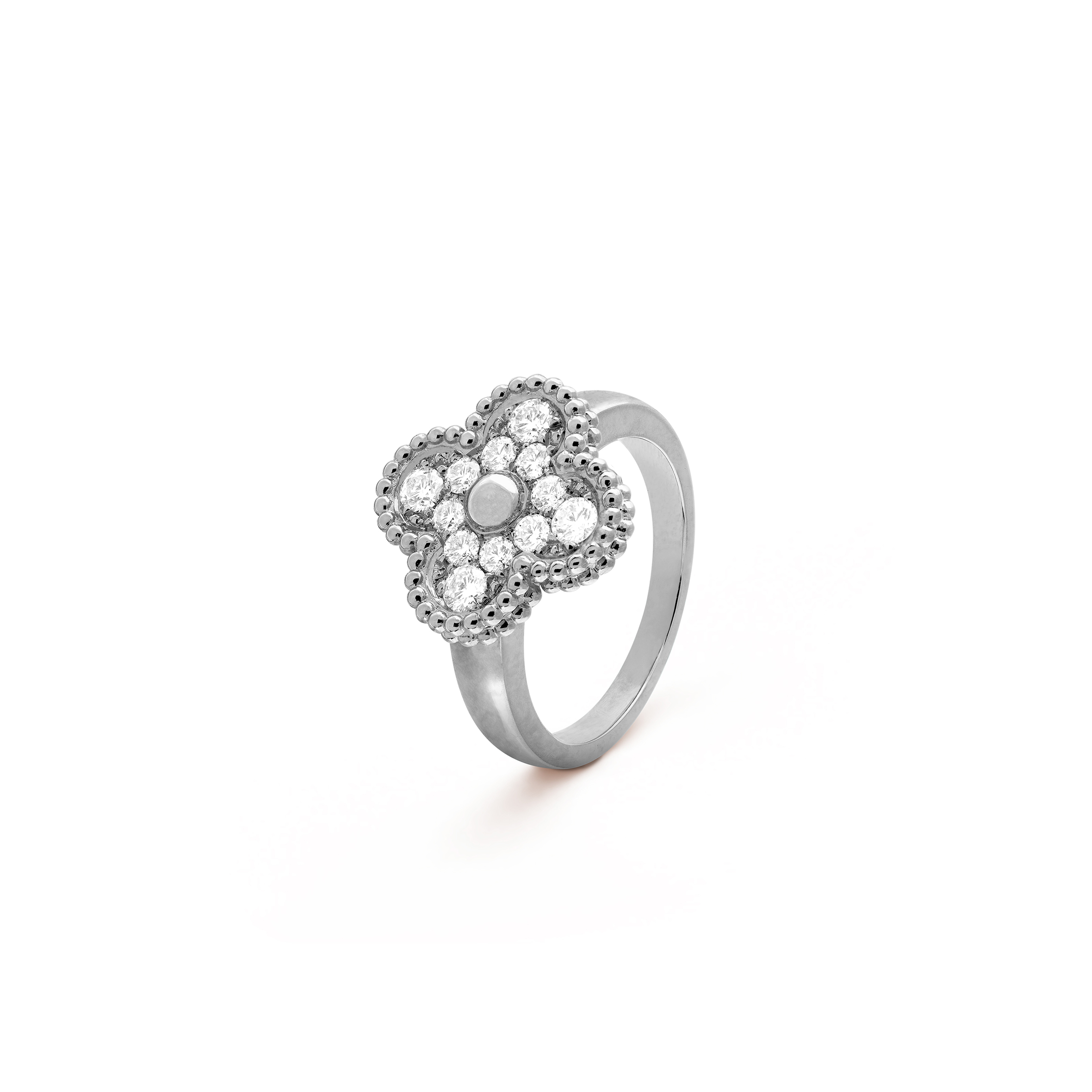 VAN CLEEF ARPELS VINTAGE ALHAMBRA RING - WHITE GOLD, DIAMOND  VCARO26N00